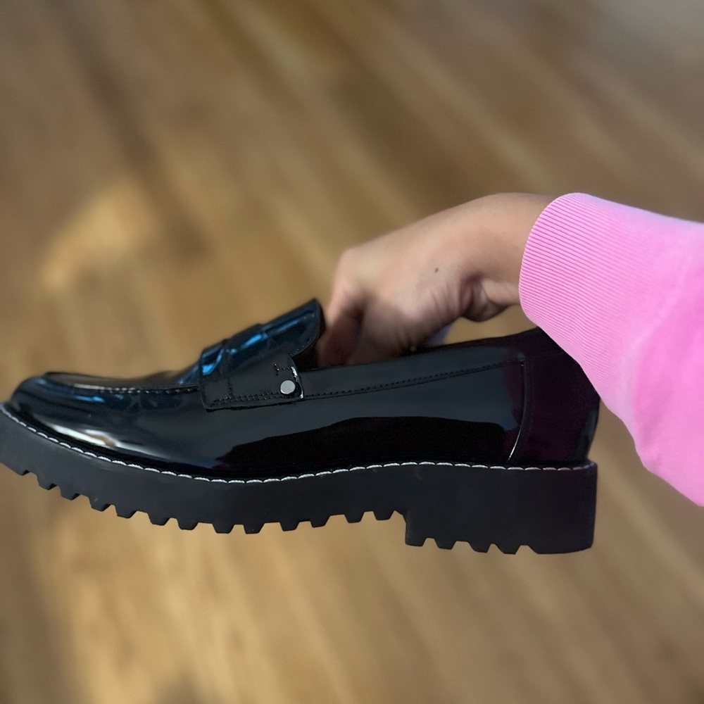 Franco Sarto Black Patent Loafers - Picture 3 of 4